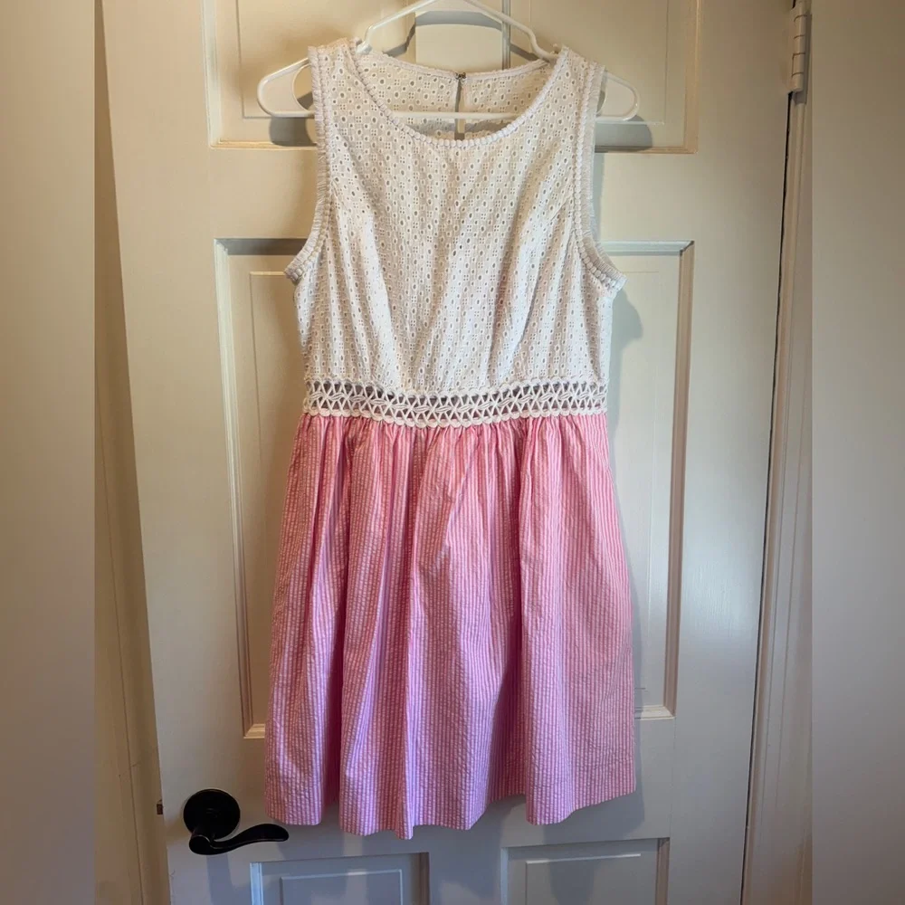 Lilly Pulitzer - Alivia Dress, Havana Pink, Yarn Die Seersucker - Picture 3 of 8